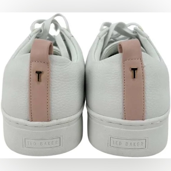 Ted Baker genuine leather Women's White & Pink Sneakers size 9 new no box - Picture 3 of 3
